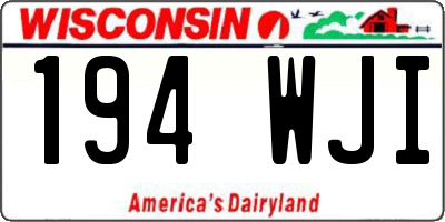 WI license plate 194WJI