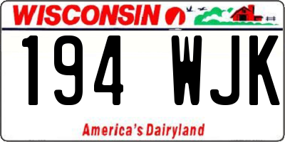 WI license plate 194WJK