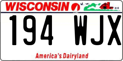 WI license plate 194WJX