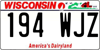 WI license plate 194WJZ