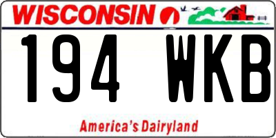 WI license plate 194WKB