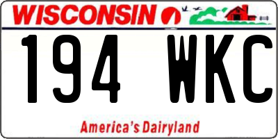 WI license plate 194WKC