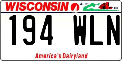 WI license plate 194WLN