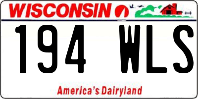 WI license plate 194WLS