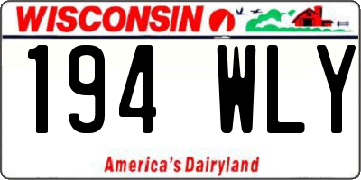 WI license plate 194WLY