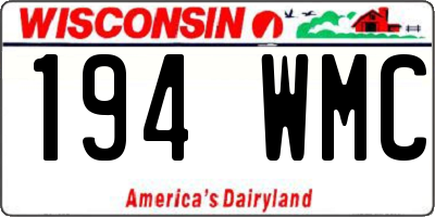 WI license plate 194WMC