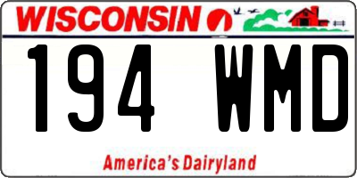 WI license plate 194WMD