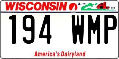 WI license plate 194WMP