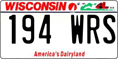 WI license plate 194WRS