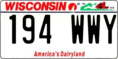 WI license plate 194WWY