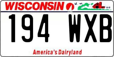 WI license plate 194WXB