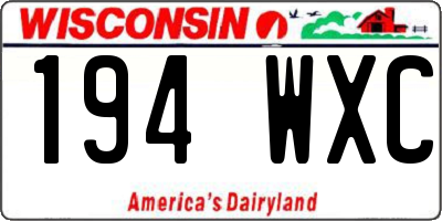 WI license plate 194WXC