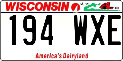 WI license plate 194WXE