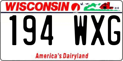 WI license plate 194WXG