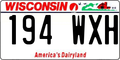 WI license plate 194WXH