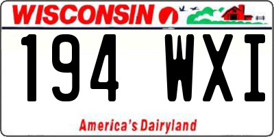 WI license plate 194WXI