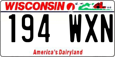 WI license plate 194WXN