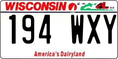 WI license plate 194WXY