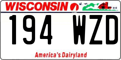 WI license plate 194WZD