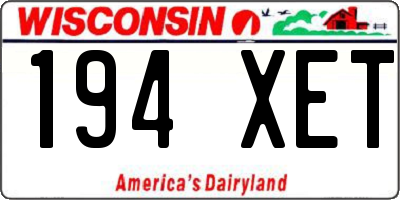 WI license plate 194XET