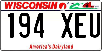 WI license plate 194XEU