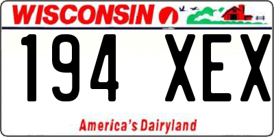 WI license plate 194XEX