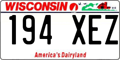 WI license plate 194XEZ