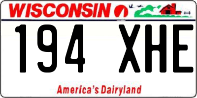 WI license plate 194XHE