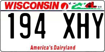 WI license plate 194XHY