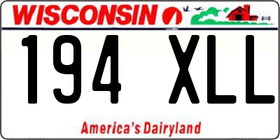 WI license plate 194XLL
