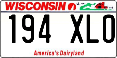 WI license plate 194XLO