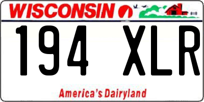 WI license plate 194XLR