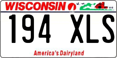 WI license plate 194XLS
