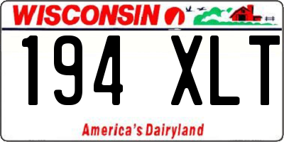 WI license plate 194XLT