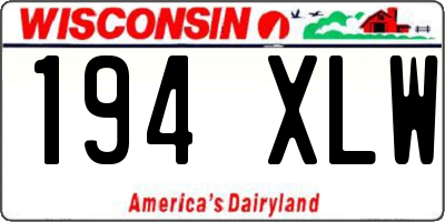WI license plate 194XLW