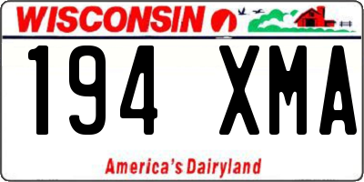WI license plate 194XMA