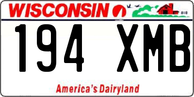 WI license plate 194XMB