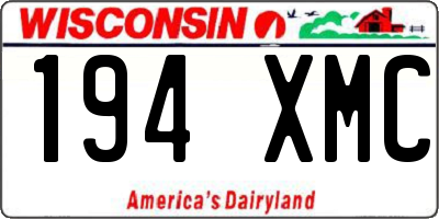 WI license plate 194XMC
