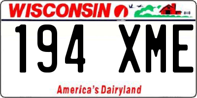 WI license plate 194XME