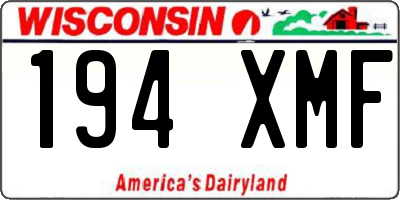 WI license plate 194XMF