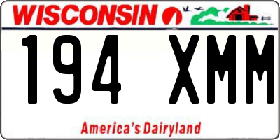 WI license plate 194XMM