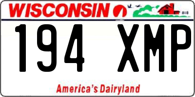 WI license plate 194XMP