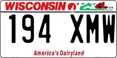 WI license plate 194XMW