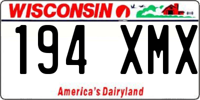 WI license plate 194XMX
