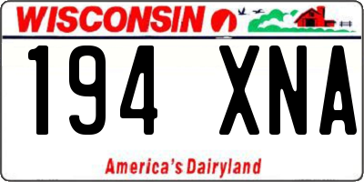 WI license plate 194XNA