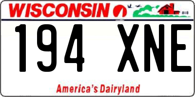 WI license plate 194XNE