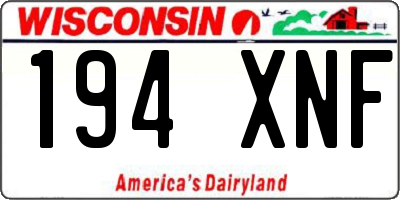 WI license plate 194XNF