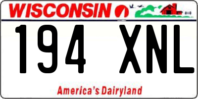 WI license plate 194XNL