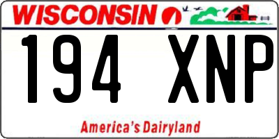 WI license plate 194XNP