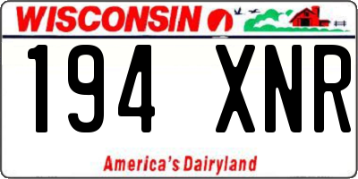 WI license plate 194XNR